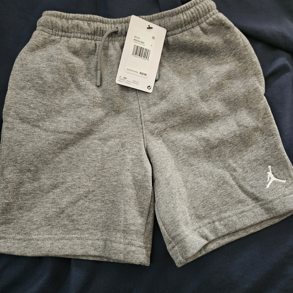 Nike Gray Kids' Fleece Shorts with White Jumpman